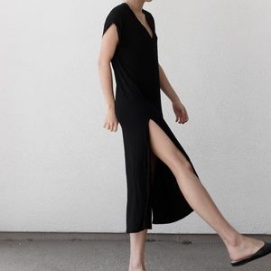 Zara Flowy cotton dress with side slit S